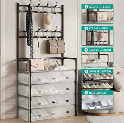 Organizador de Zapatos + Perchero🧥 – Todo Ordenado en un Solo Lugar - SOLO HOY 43% DE DESCUENTO 🔥