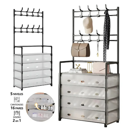 Organizador de Zapatos + Perchero🧥 – Todo Ordenado en un Solo Lugar - SOLO HOY 43% DE DESCUENTO 🔥